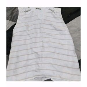 Chic White And Gray Striped Women's Tank Top